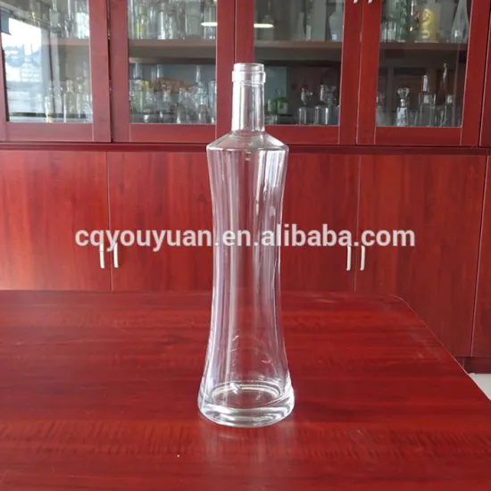 Wine bottle glass particular shape cheap wholesale shochu vodka tequila 750 ml bottle liquor clear