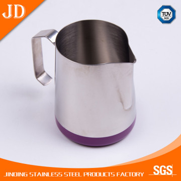 milk jug,cheap plain white stainless steel milk jug with handle