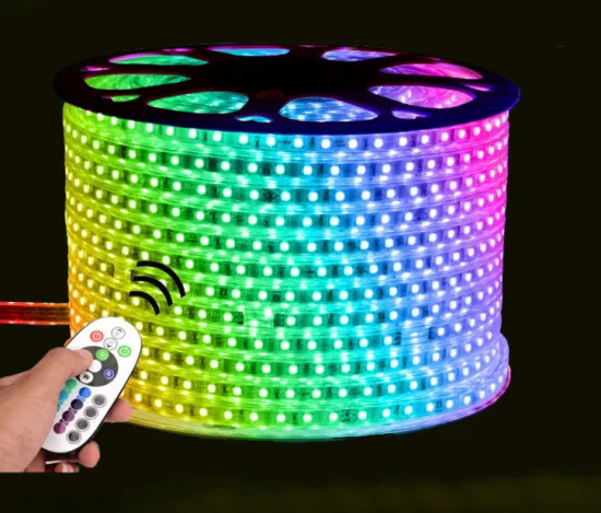 RGB 5050 IP67 Waterproof LED Strip Light - 16 Colors Rope Lighting with Remote Control (220V/110V, 100m per Roll)
