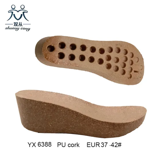 PU Cork Sole Women Ladies Wedges Sole