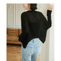 women's solid color long sleeve knitted sweater