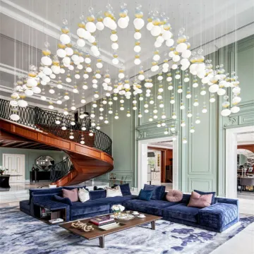 Nordic Glass Ball Hanging LED Lamp for Living Room Decor