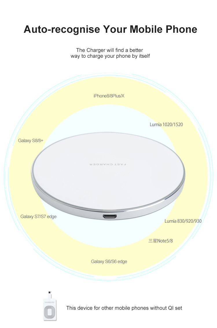 5v 1a usb port fast wireless charger