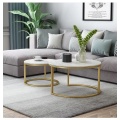 Mesa lateral da perna mesa de café mesa de café ouro aço inoxidável luxo moderno para apartamento Mobiliário de casa