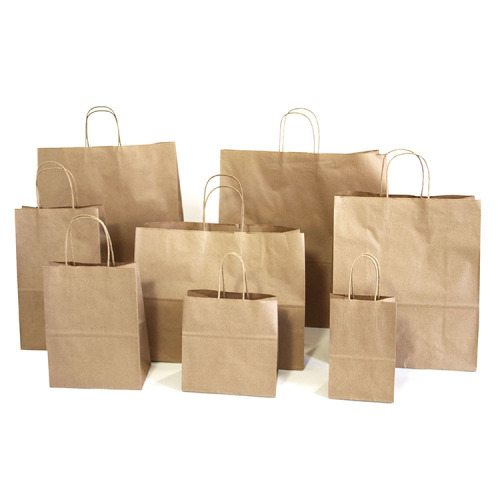 Wholesale Flat Kraft Paper Shopping Bag with Loop Handle