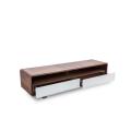 Moderne Walnut fineer en witte TV Stand