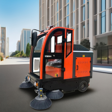 Elektrische rit-op vloerveger met afgesloten taxi en multifunctionele vegen-vacuummogelijkheden