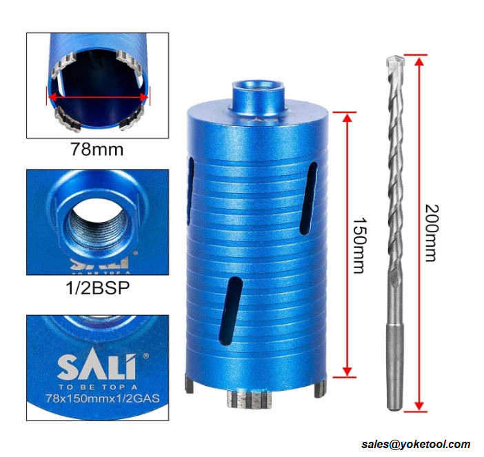 Core Diamond Diamond Dry Cuting Bit 3 &quot;con broca piloto