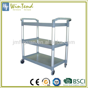 Service trolley size, gray food plastic trolley