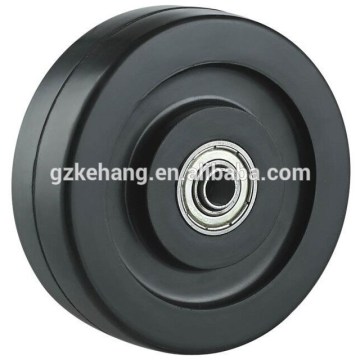 Black High quality best price 6 inch solid rubber coated wheels