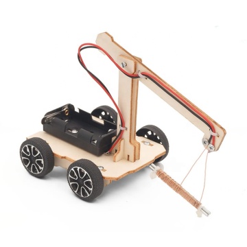 Diy Wooden Electromagnetic Crane Assembly STEM Educational Toy