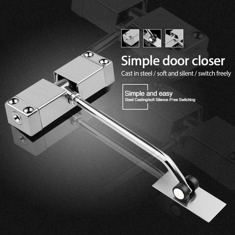 Automatic Mounted Spring Door Closer Adjustable Surface Self Closing Home Office Cabinet Neodymium Magnetic Latch Fittings