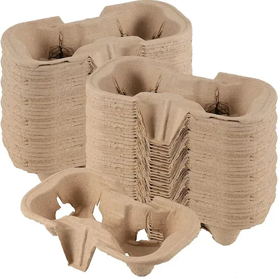 Eco-Friendly Paper Pulp Cup Carrier Tray