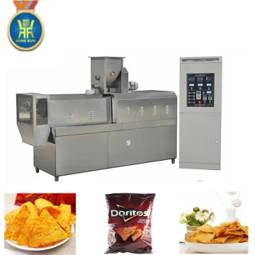 Frying Doritos snack production line