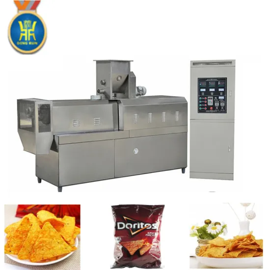 Frying Doritos snack production line