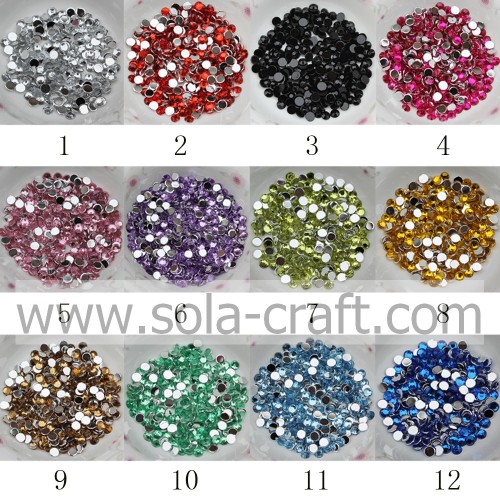 Großhandel 2/3/4/5/6 MM Acryl halbrunde Diamantperlen