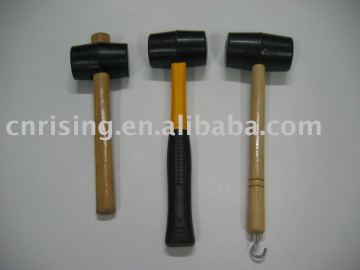 Camping equipment (rubber mallet with wooden handle)