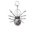 Dalmation Jasper 16MM Ball Antique Silver Spider Pendant (47x40mm) Necklace 45cm Black Cord