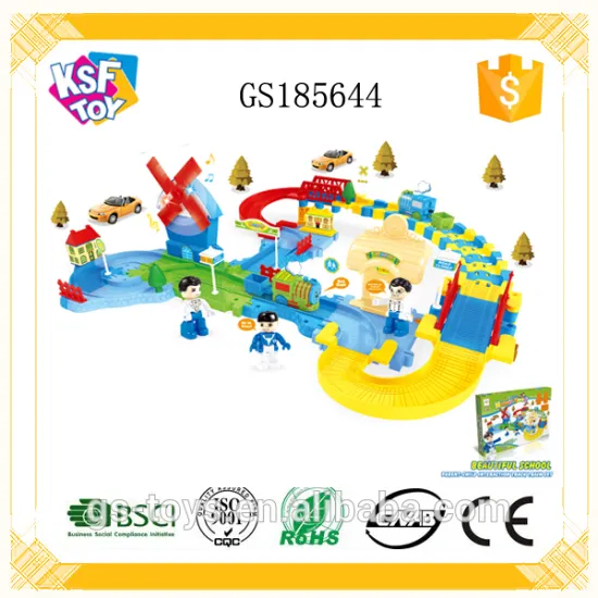 2016 Newest Design Plastic Railway Toy Educational DIY Slot Toy