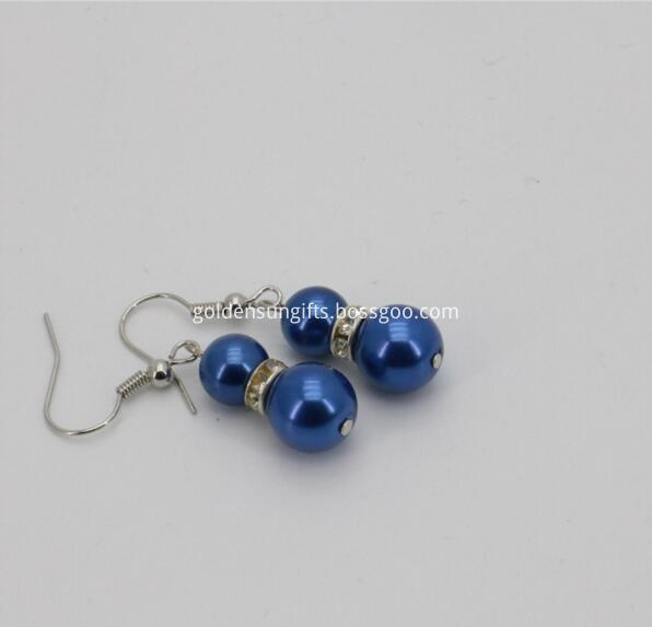 Blue Sea Shell Pearl Bead Earrings