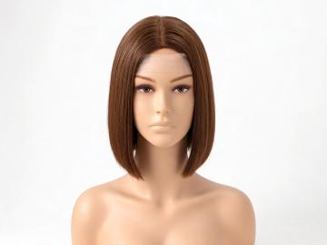Medium Brown Bob Wig Lace Front Human Hair