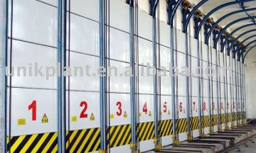 concrete block curing room electric door