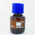 Botella de reactivo de vidrio de cubierta de tornillo azul con graduación