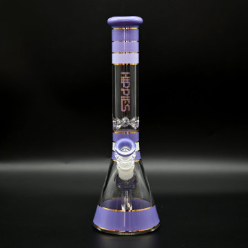 Purple transparent glass hookah