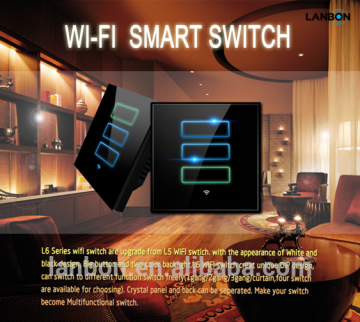 LANBON wifi smart switch for smart home, Glass panel, unique design for smart home automation