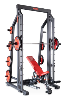 plated loaded Olympic smith machine counterbalanced