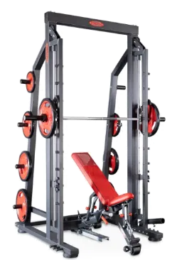 plated loaded Olympic smith machine counterbalanced