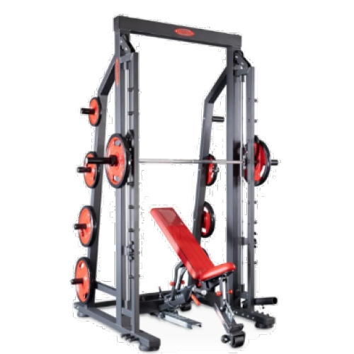 plated loaded Olympic smith machine counterbalanced