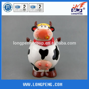 White Animal Cow Shape Ceramic Cookie jar