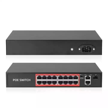 POE Switch 16CH 10/100Mbps IEEE 802.3 af/at for IP Camera System Network