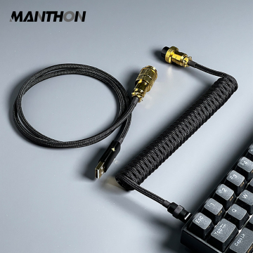 Aviation Connector Custom Mechanical Keyboard Cable - Type C USB Coiled Cable