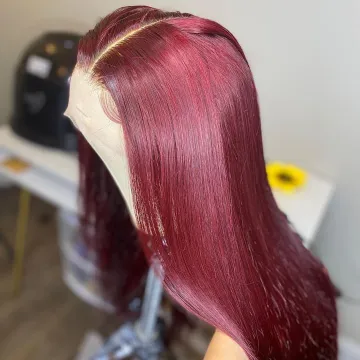 Unprocessed Raw Indian Virgin Human Hair 27 30 99J HD Full Lace Front Wigs For Black Women Cuticle Aligned Human Hair Lace Wig