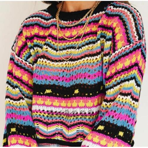 Ventes chaudes Pull femme au crochet personnalisé