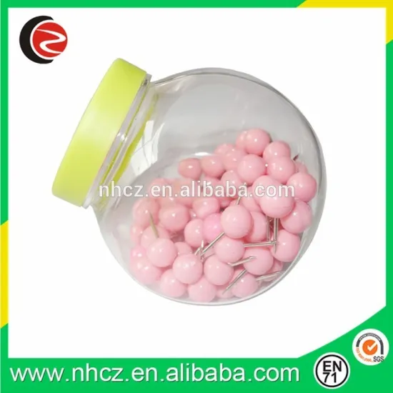 Pink ball shaped push pins