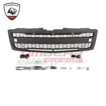 Griglia per auto di plastica addominali nere Matt per Chevrolet Silverado 2007-2013 con LED
