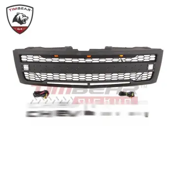 Matt Black ABS Plastic Car Grille for Chevrolet Silverado 2007-2013 with LED