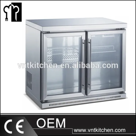 Under Counter Back Bar Cooler Used Stainless Steel Mini Bar Refrigerator with Glass Door
