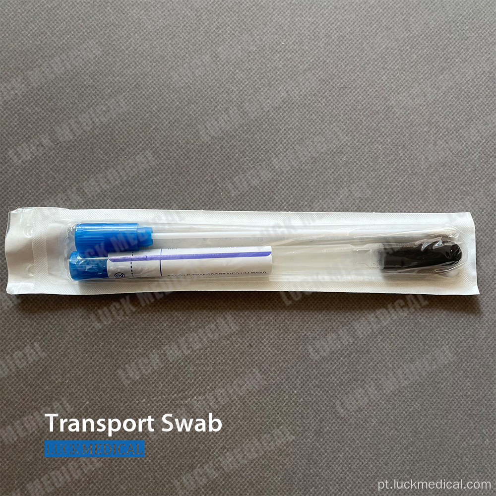 Swab de transporte descartável com carbono