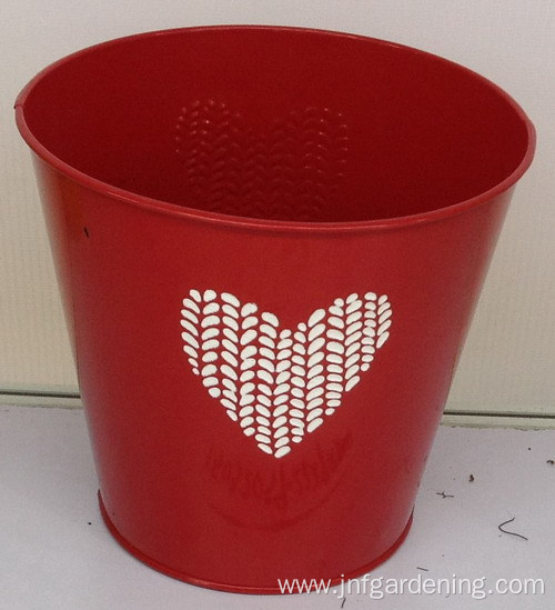 Red gift storage iron bucket