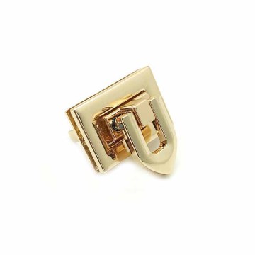 Gold Plated Rectangle Bag Lock: Exclusive Accessory for High-End Handbags
