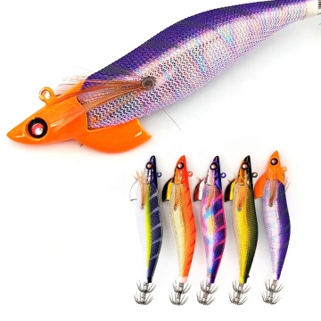 MISTER LURE Luminous Squid Hook 25g 11cm Wood Shrimp Lures for Fishing Jig Head and Bait