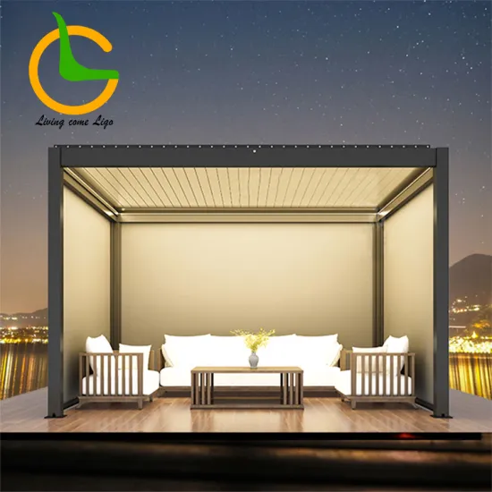 Waterproof PVC Pergola Sunshade: Motorized Retractable Awning for Balcony and Patio