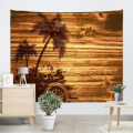 Vintage planken Tapestry muur opknoping kokospalm houten bord wandtapijt voor woonkamer slaapkamer slaapzaal Home Decor