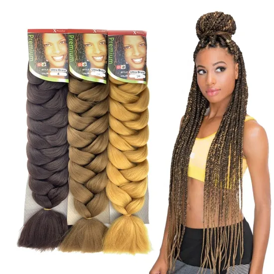 Jumbo Braids Hair Synthetic Braiding Hair For Braid Blonde Red Yellow Blue Pink Gray Rainbow 82Inches 165Gram Hair Extension