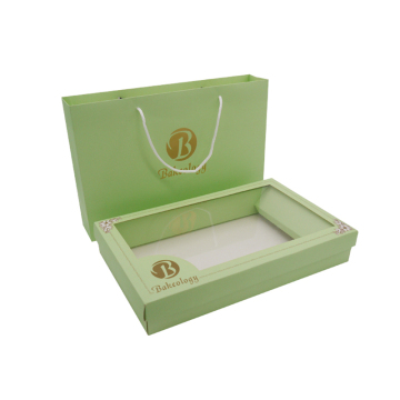 Custom Luxury Cookie Box with PVC Window - White Packaging with 4C Printing