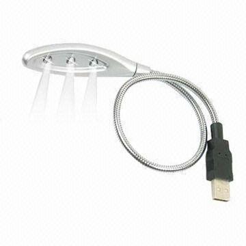 Desk-top and AAA Battery-operated Usb Light with Three LEDs, Made of Plastic